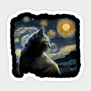 Impressionism Cat Sticker